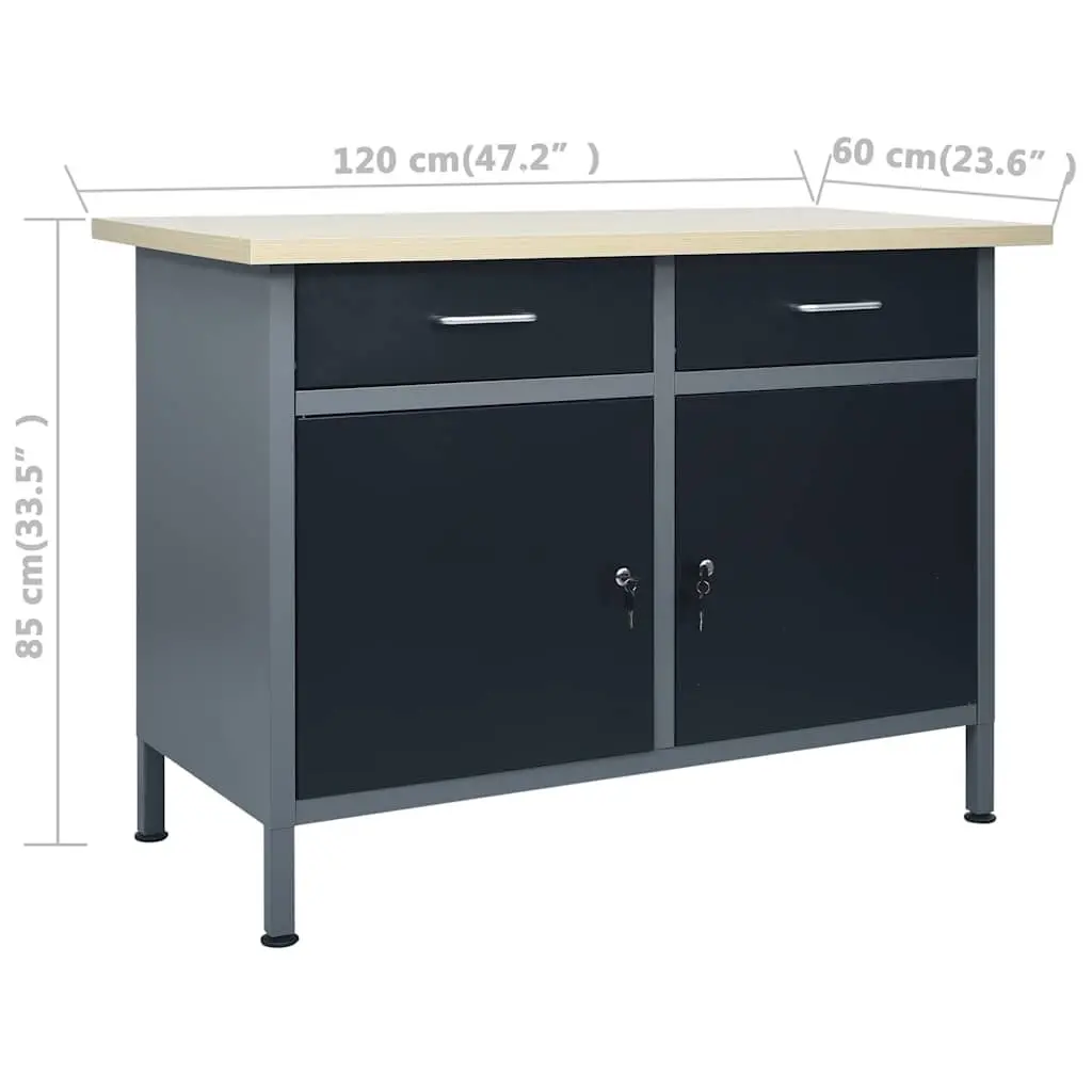 Workbench Storage System with 3 Wall Panels 1 Cabinet 500kg Capacity Workshop