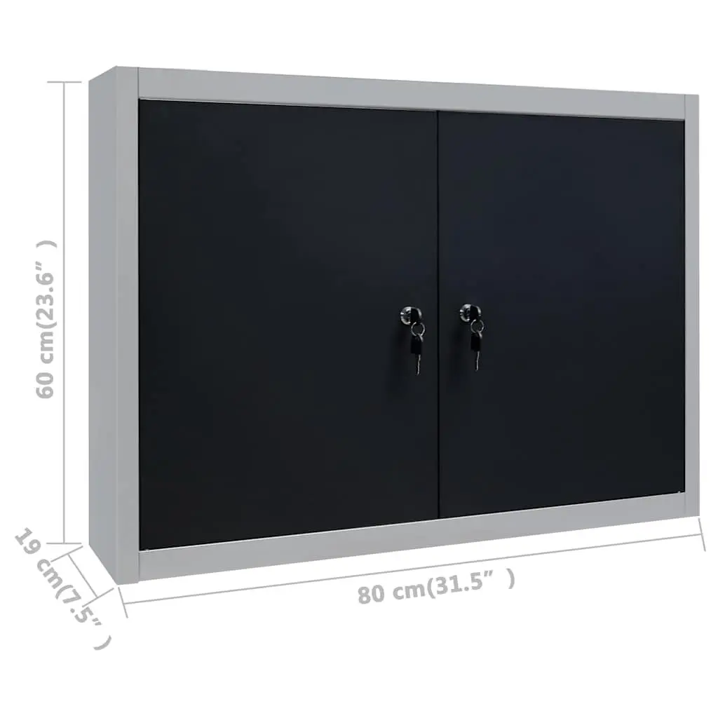 Workbench Heavy-Duty Steel 160cm with Storage Cabinets and Wall Panels Black