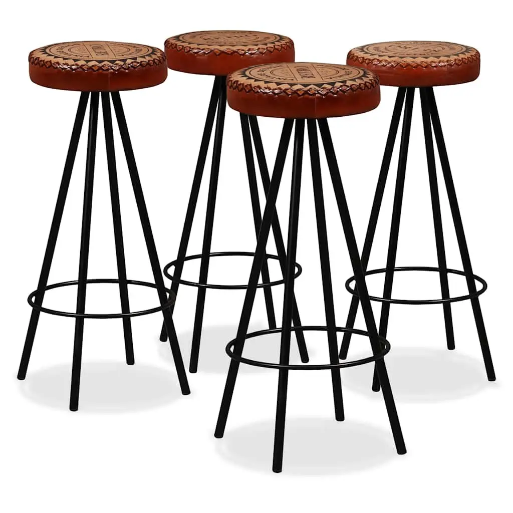 Bar Set Solid Reclaimed Wood 9 Piece Industrial Dining Table Stools Brown