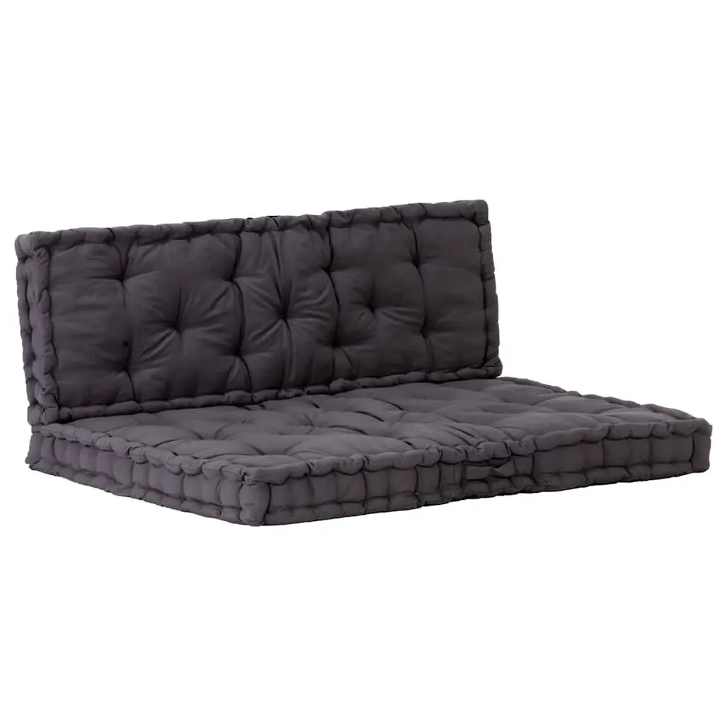 Pallet Cushions Outdoor Padding Black Cotton Thick 2 Piece Set for Garden Bench and Sofa