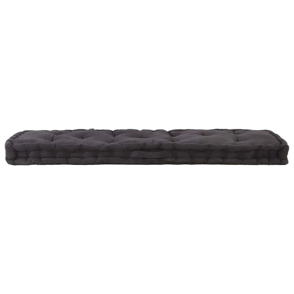 Pallet Cushions Outdoor Padding Black Cotton Thick 2 Piece Set for Garden Bench and Sofa