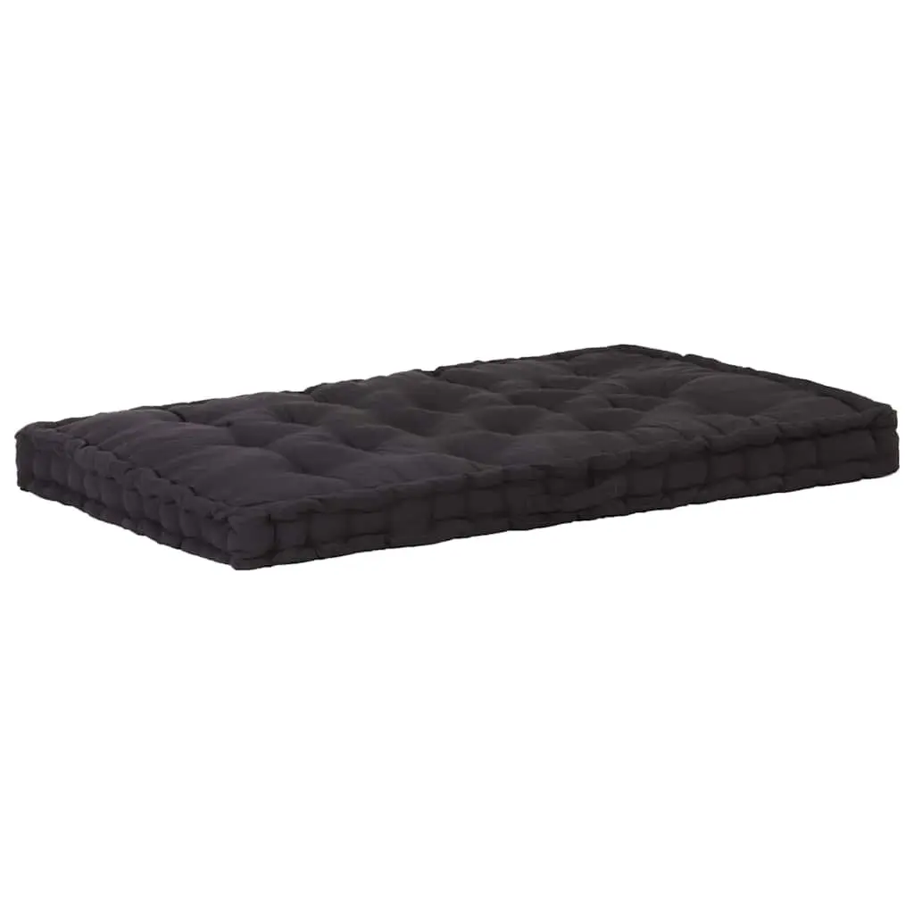 Pallet Cushions Outdoor Padding Black Cotton Thick 2 Piece Set for Garden Bench and Sofa