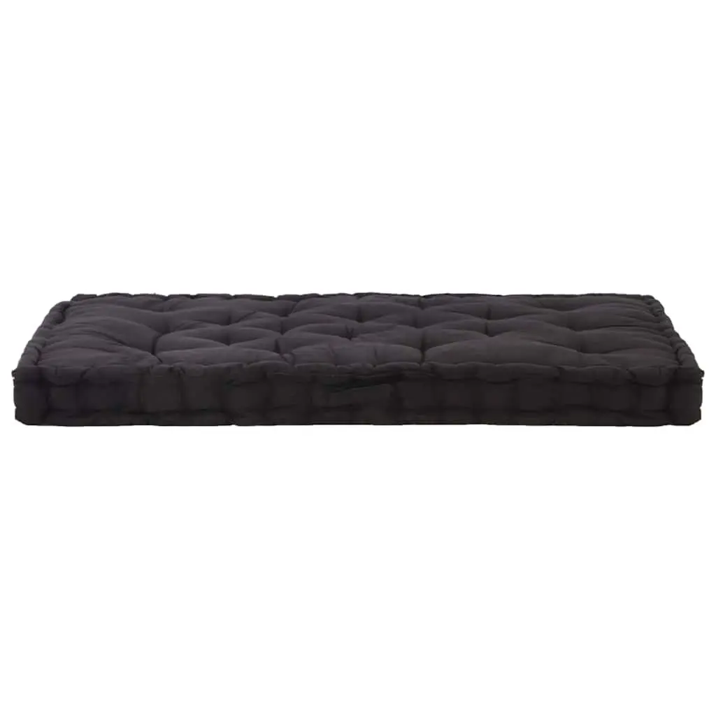 Pallet Cushions Outdoor Padding Black Cotton Thick 2 Piece Set for Garden Bench and Sofa