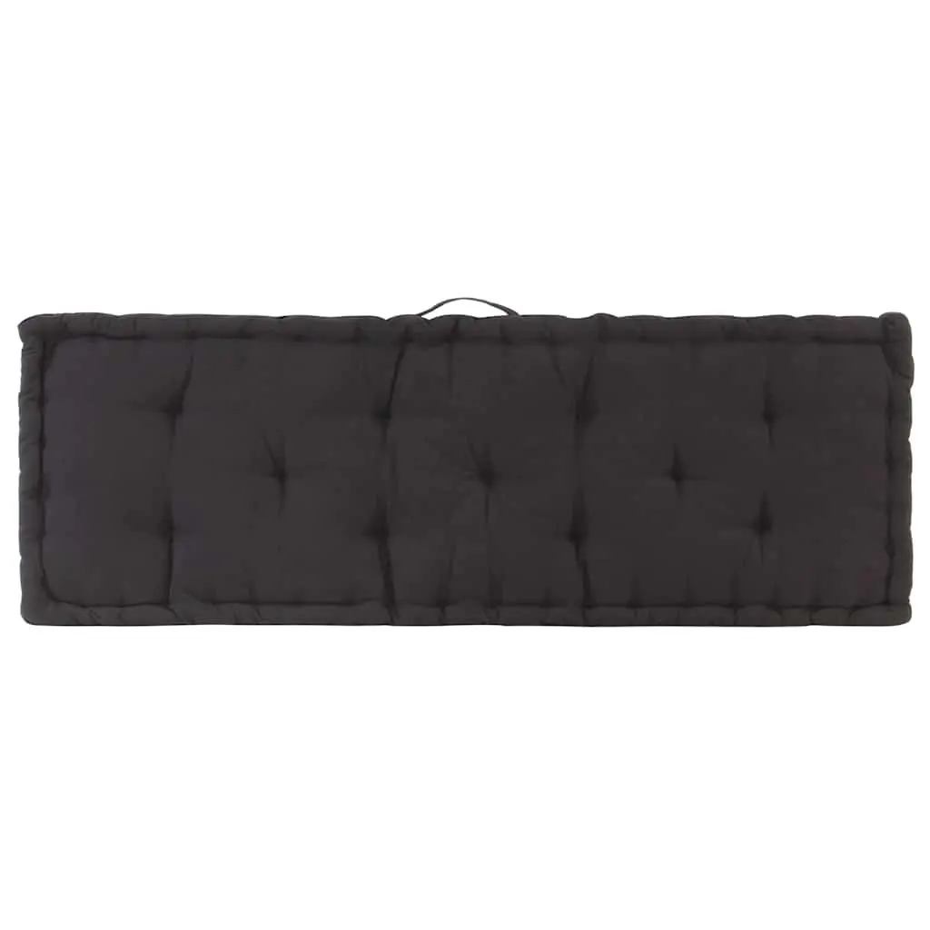 Pallet Cushions Outdoor Padding Black Cotton Thick 2 Piece Set for Garden Bench and Sofa