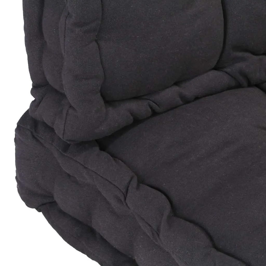 Pallet Cushions Outdoor Padding Black Cotton Thick 2 Piece Set for Garden Bench and Sofa