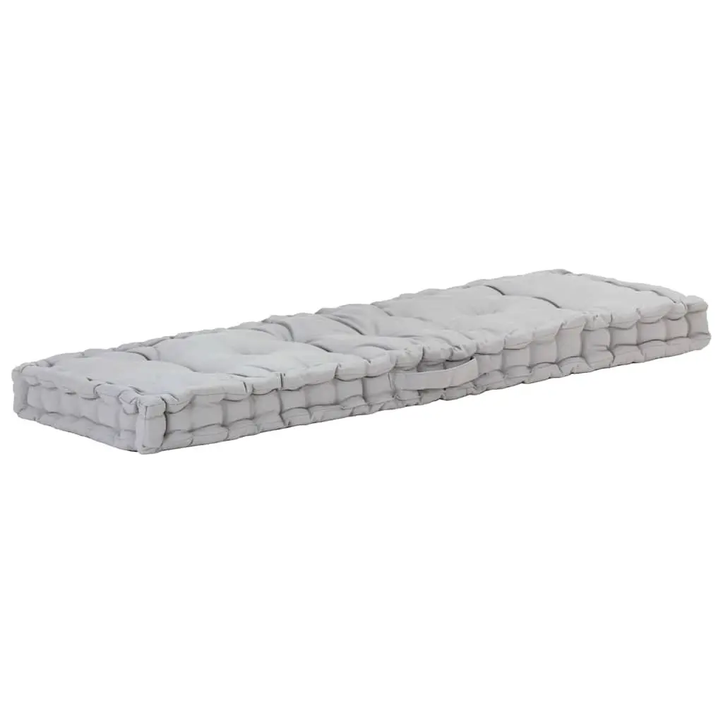 Cotton Pallet Cushions Grey Outdoor Seat Pad 2 Piece Thick Padding for Garden Sofa
