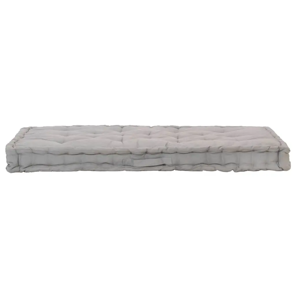 Cotton Pallet Cushions Grey Outdoor Seat Pad 2 Piece Thick Padding for Garden Sofa