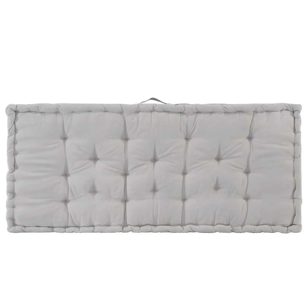 Cotton Pallet Cushions Grey Outdoor Seat Pad 2 Piece Thick Padding for Garden Sofa