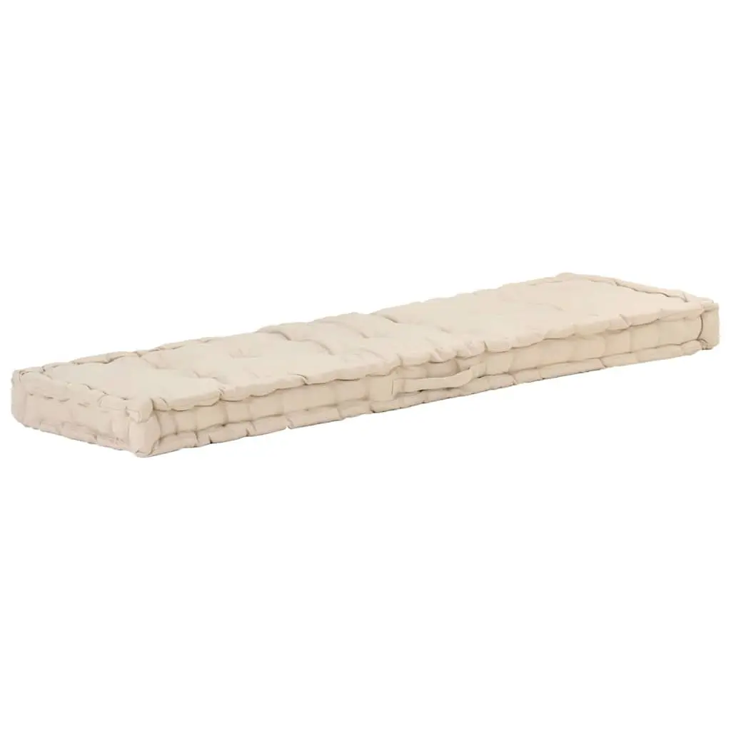 Pallet Floor Cushions 2 Piece Set Outdoor Garden Sofa Seat Pad Beige Cotton