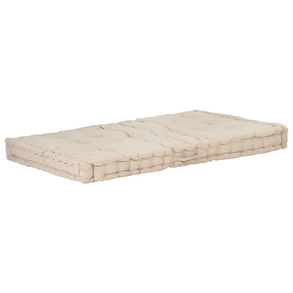 Pallet Floor Cushions 2 Piece Set Outdoor Garden Sofa Seat Pad Beige Cotton