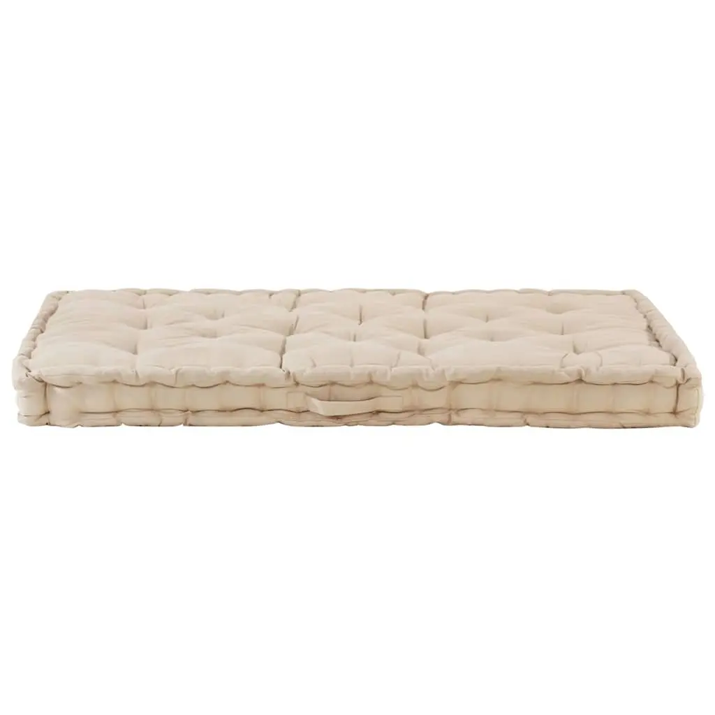 Pallet Floor Cushions 2 Piece Set Outdoor Garden Sofa Seat Pad Beige Cotton