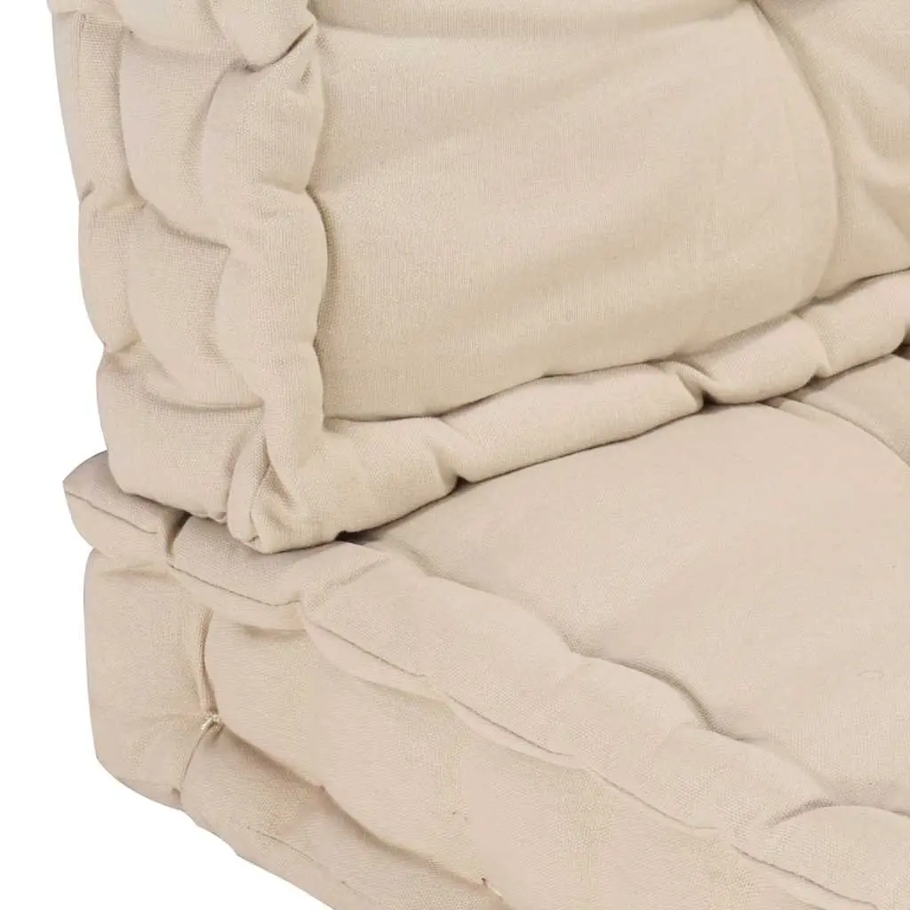 Pallet Floor Cushions 2 Piece Set Outdoor Garden Sofa Seat Pad Beige Cotton