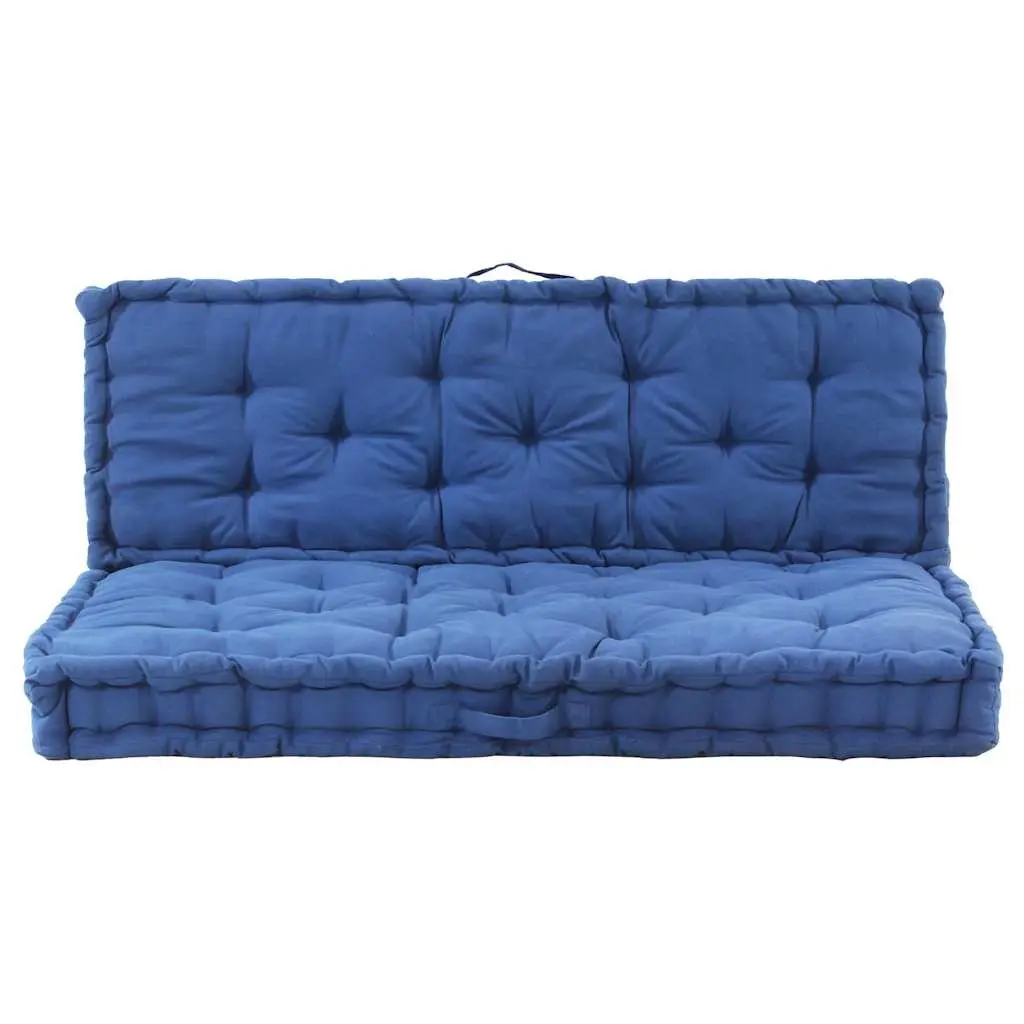 Pallet Floor Cushions 2 Pieces Cotton Blue Seat Pad Garden Sofa Bench Comfort