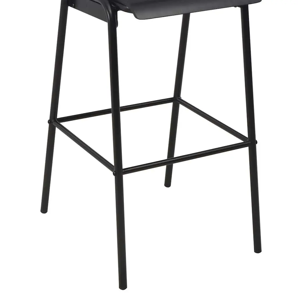 Bar Stools Steel Legs Stackable Black 4 Piece Set