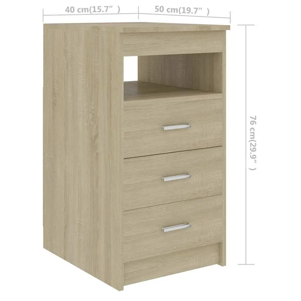 Engineered Wood Office Desk with Drawers Storage Brown 140x50x76cm