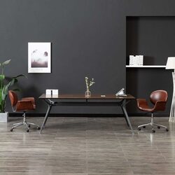 Practical Brown Faux Leather Office Chair for Any Room