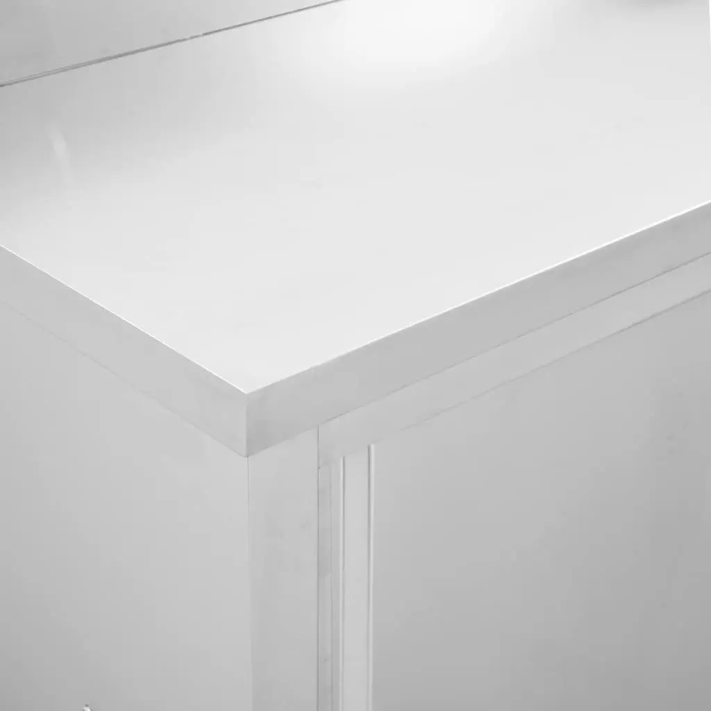 Stainless Steel Work Tables 200x50cm with Storage Sliding Doors for Commercial Kitchen
