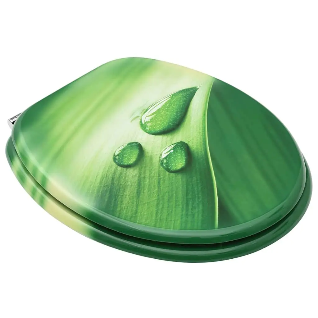 Toilet Seats with Lid 2 Pack Water Drop Design Bathroom Fixture Accessories