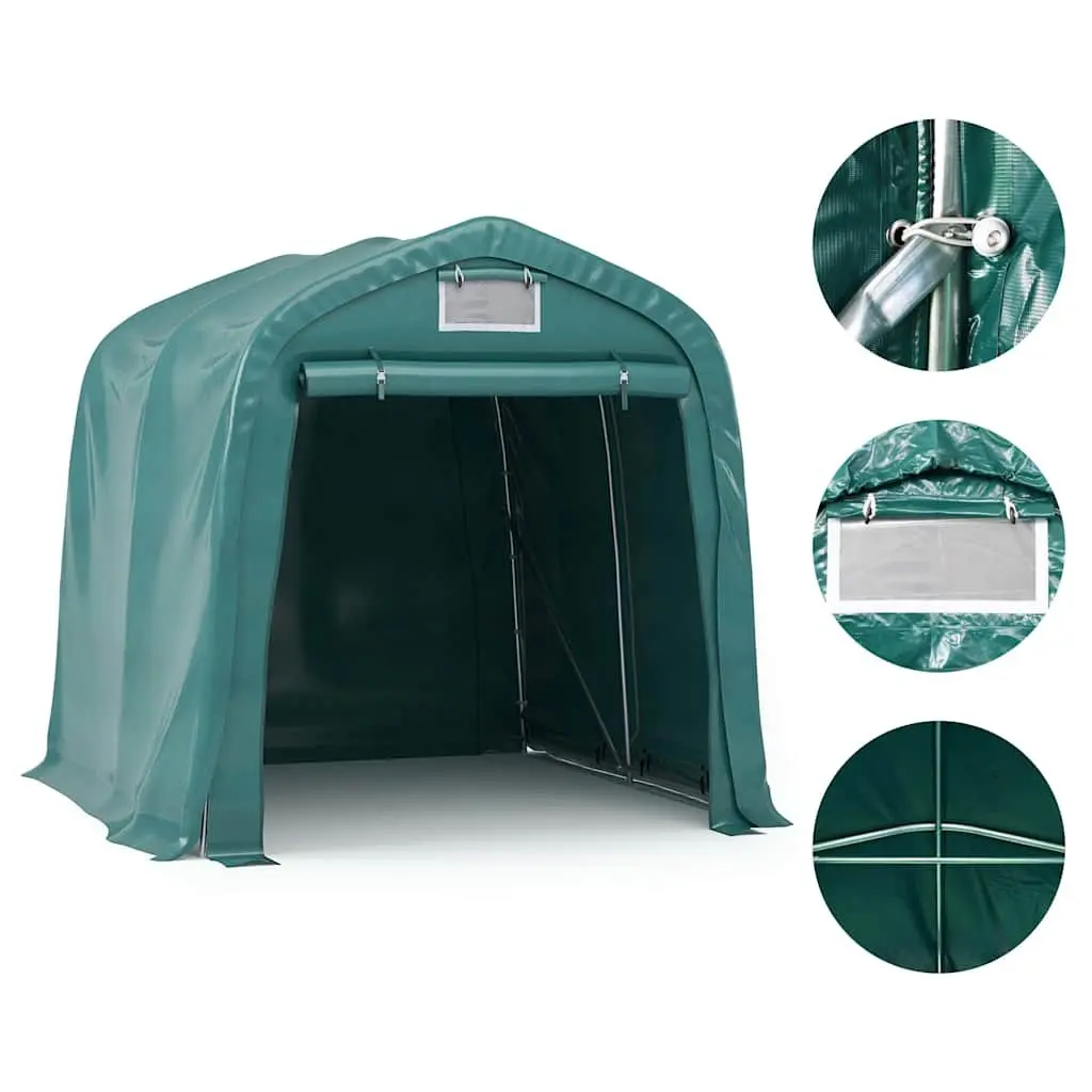 Garage Tent Storage Water-resistant PVC 1.6 x 2.4m Green Galvanised Steel Carport Shelter