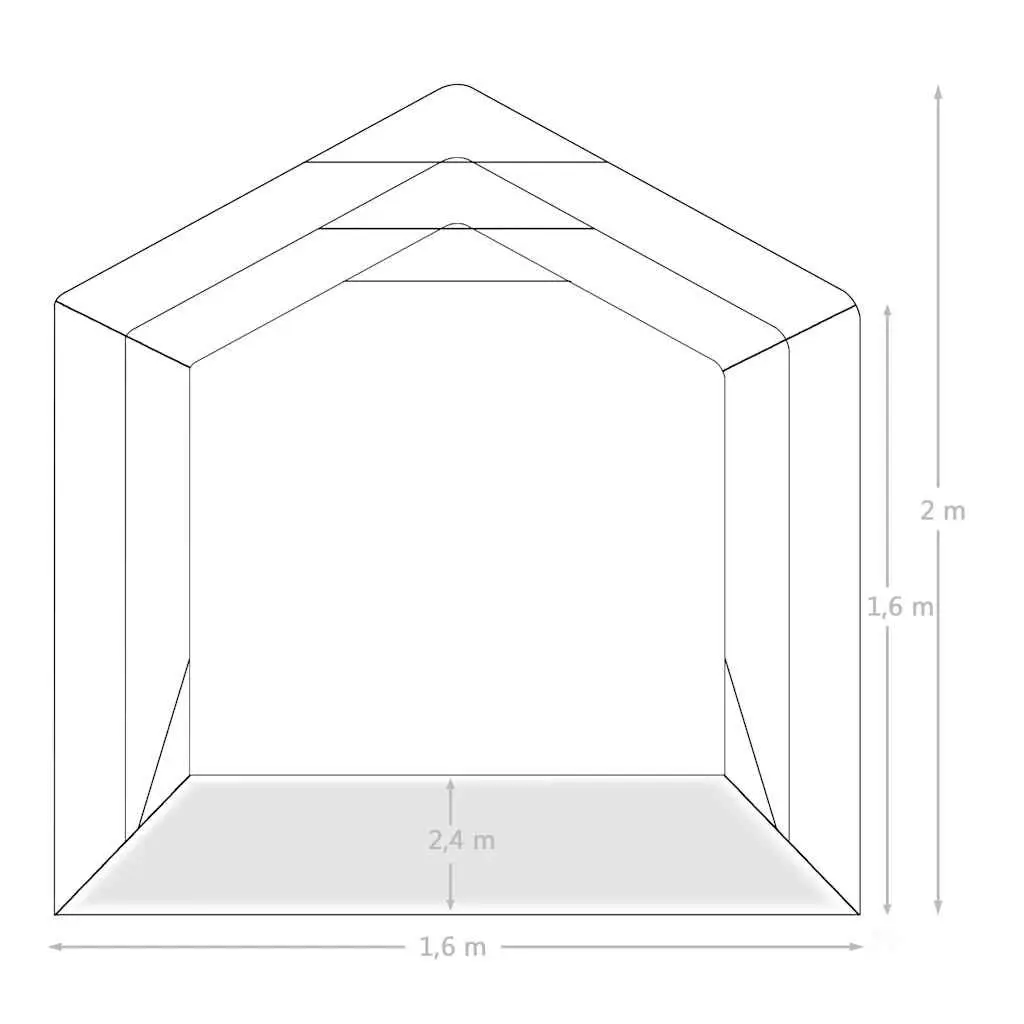 Garage Tent Storage Water-resistant PVC 1.6 x 2.4m Green Galvanised Steel Carport Shelter