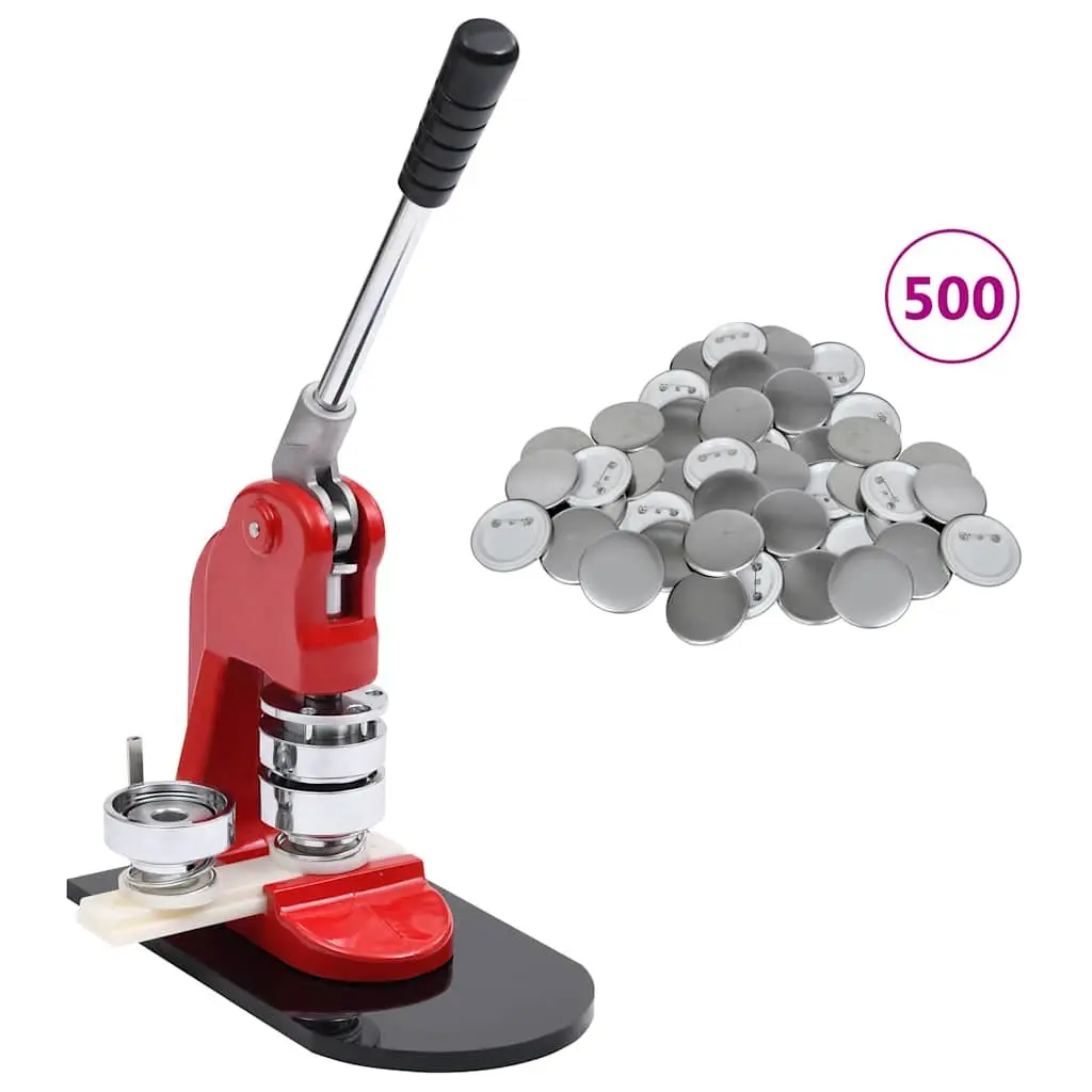 Button Maker Machine 44mm Red Badge Maker with Circle Cutter