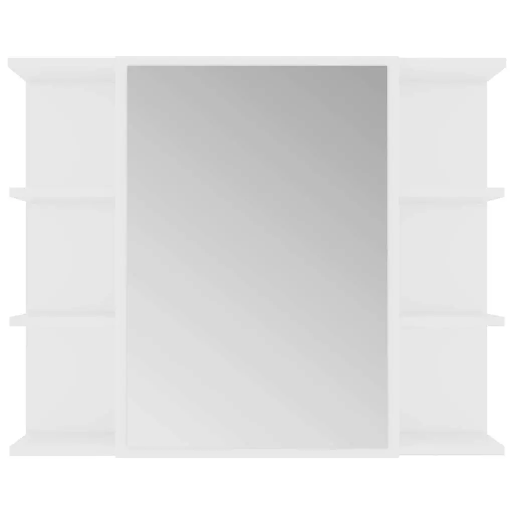 Bathroom Furniture Set Engineered Wood 3 Piece White Cabinet Mirror Storage Vanity