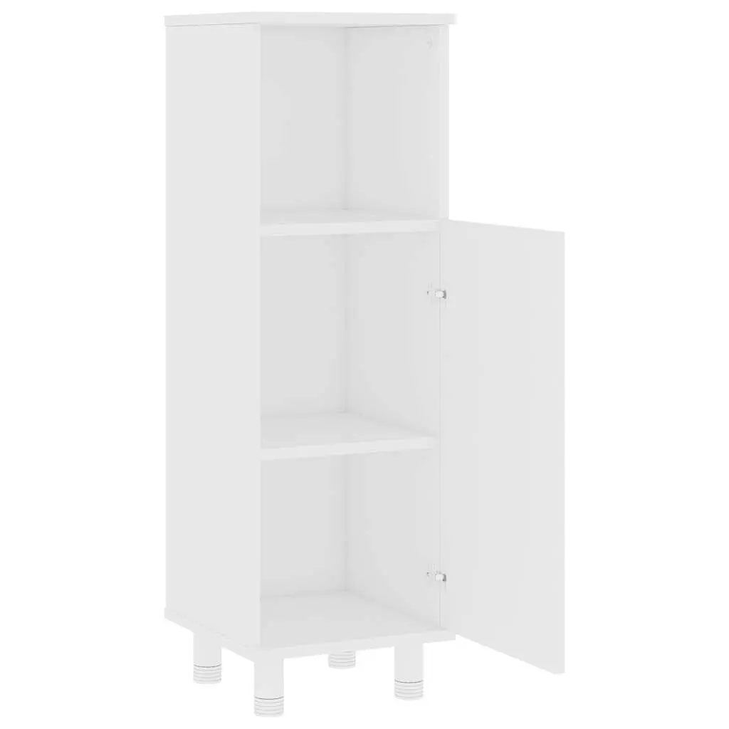 Bathroom Furniture Set Engineered Wood 3 Piece White Cabinet Mirror Storage Vanity
