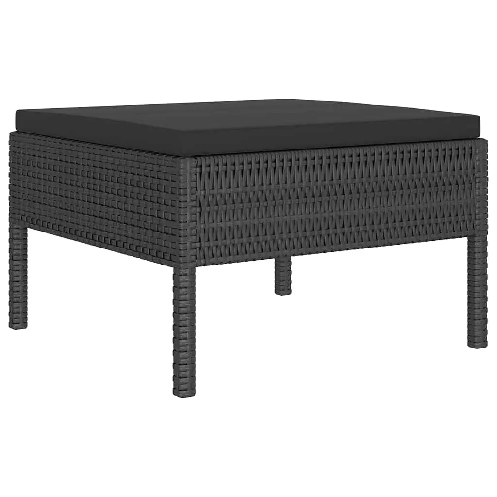 Garden Lounge Set PE Rattan Modular 6 Piece Outdoor Furniture Black