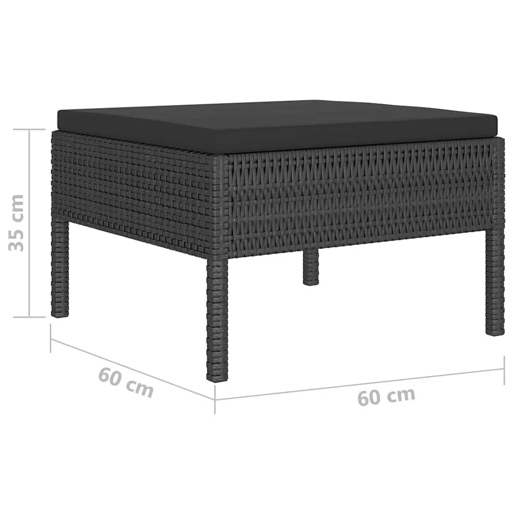 Garden Lounge Set PE Rattan Modular 4 Piece Outdoor Furniture Black