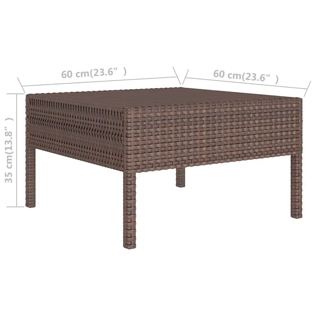 Garden Lounge Set Poly Rattan Brown 6 Piece Outdoor Furniture with Cushions