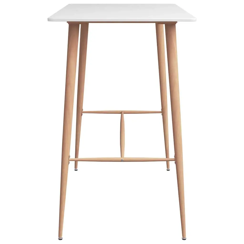 5 Piece Bar Set MDF Counter Table with 4 PP Bar Stools White and Black