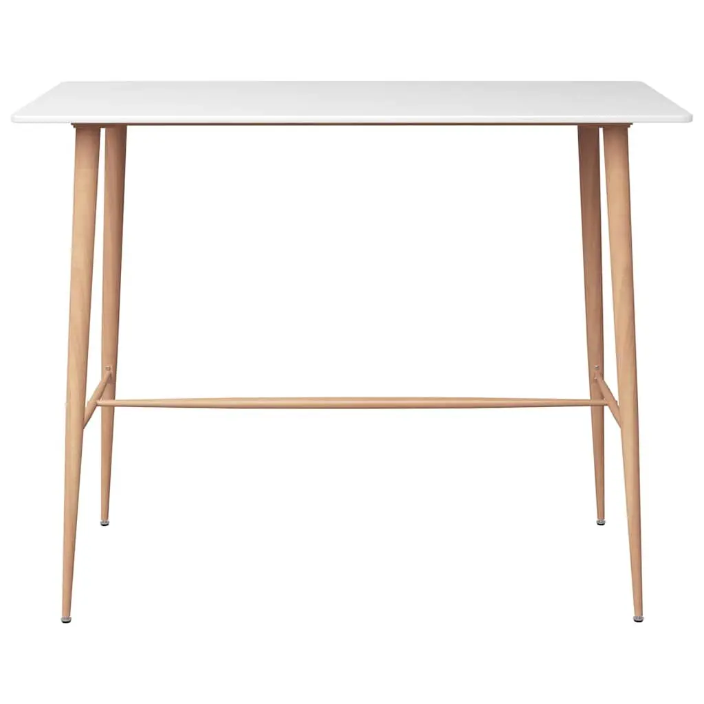 Bar Set 5 Piece Counter Height Table Stools MDF Metal White Grey