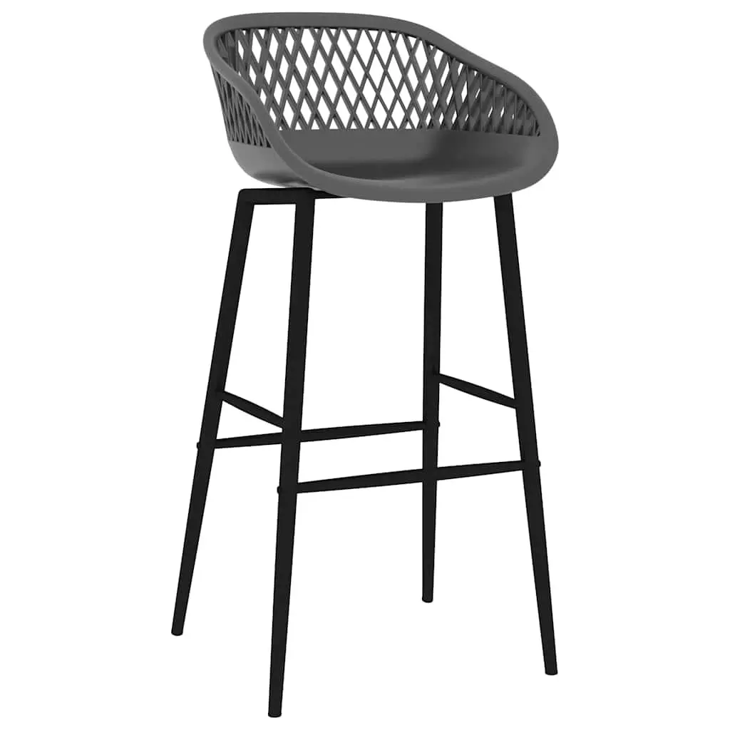 Bar Set 5 Piece Counter Height Table Stools MDF Metal White Grey