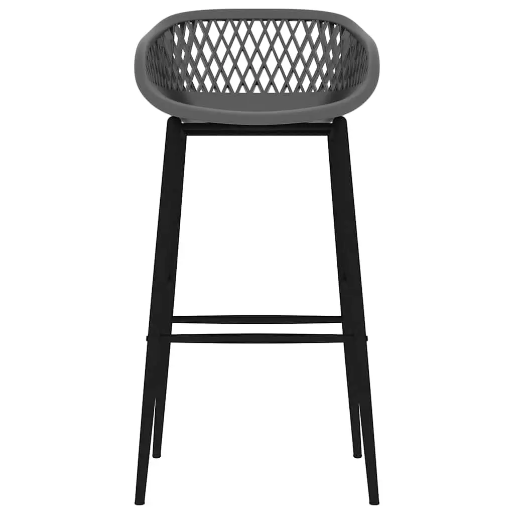 Bar Set 5 Piece Counter Height Table Stools MDF Metal White Grey