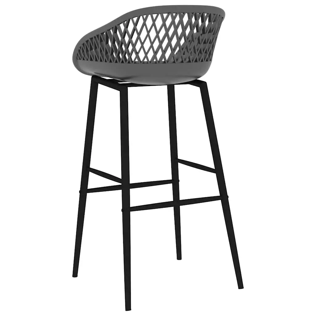 Bar Set 5 Piece Counter Height Table Stools MDF Metal White Grey