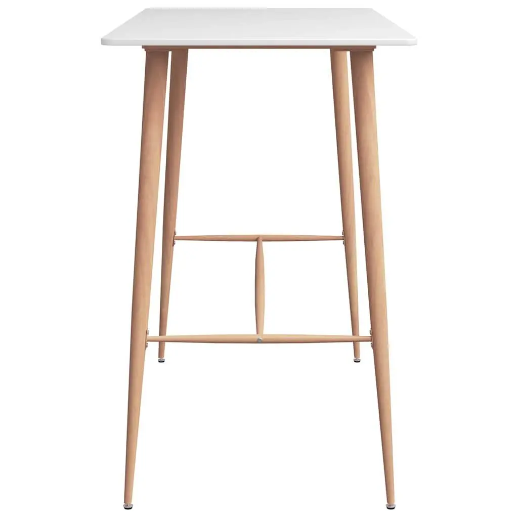 Bar Set 5 Piece Counter Height Table Stools MDF Metal White Grey