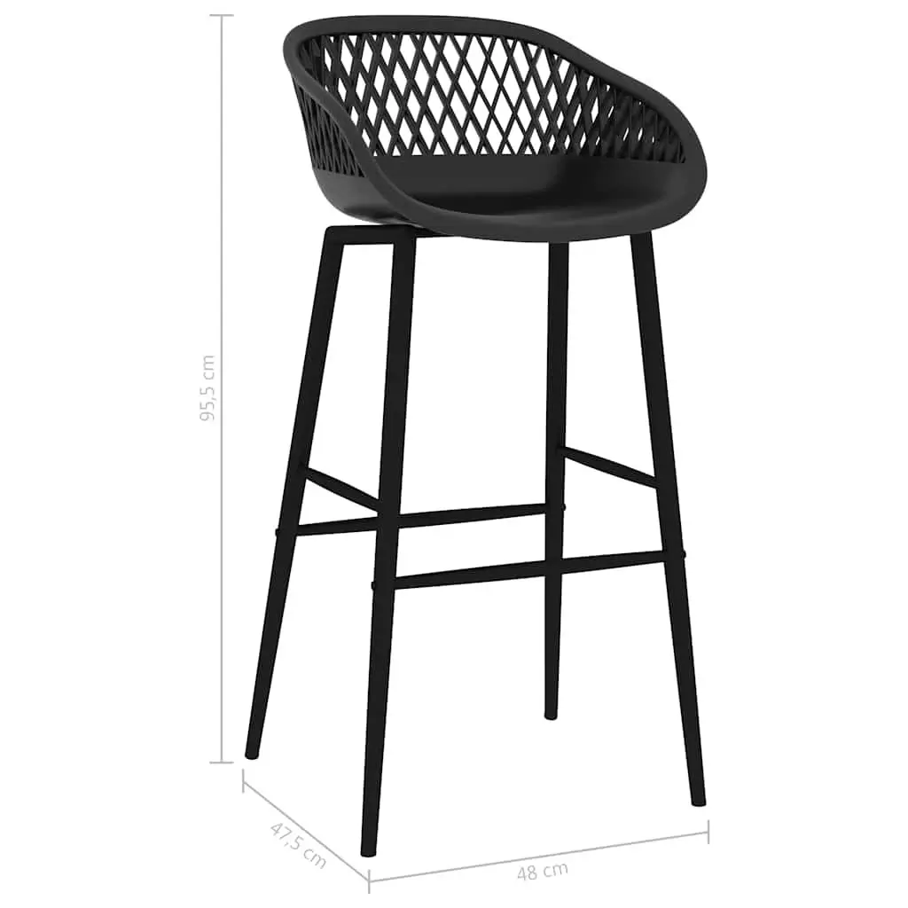 Bar Set 5 Piece Black Counter Table Stools Kitchen Dining Furniture Indoor