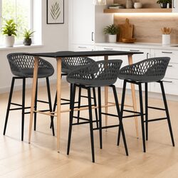 Bar Set 5 Piece Counter Table Stools Kitchen Dining Furniture Modern Design