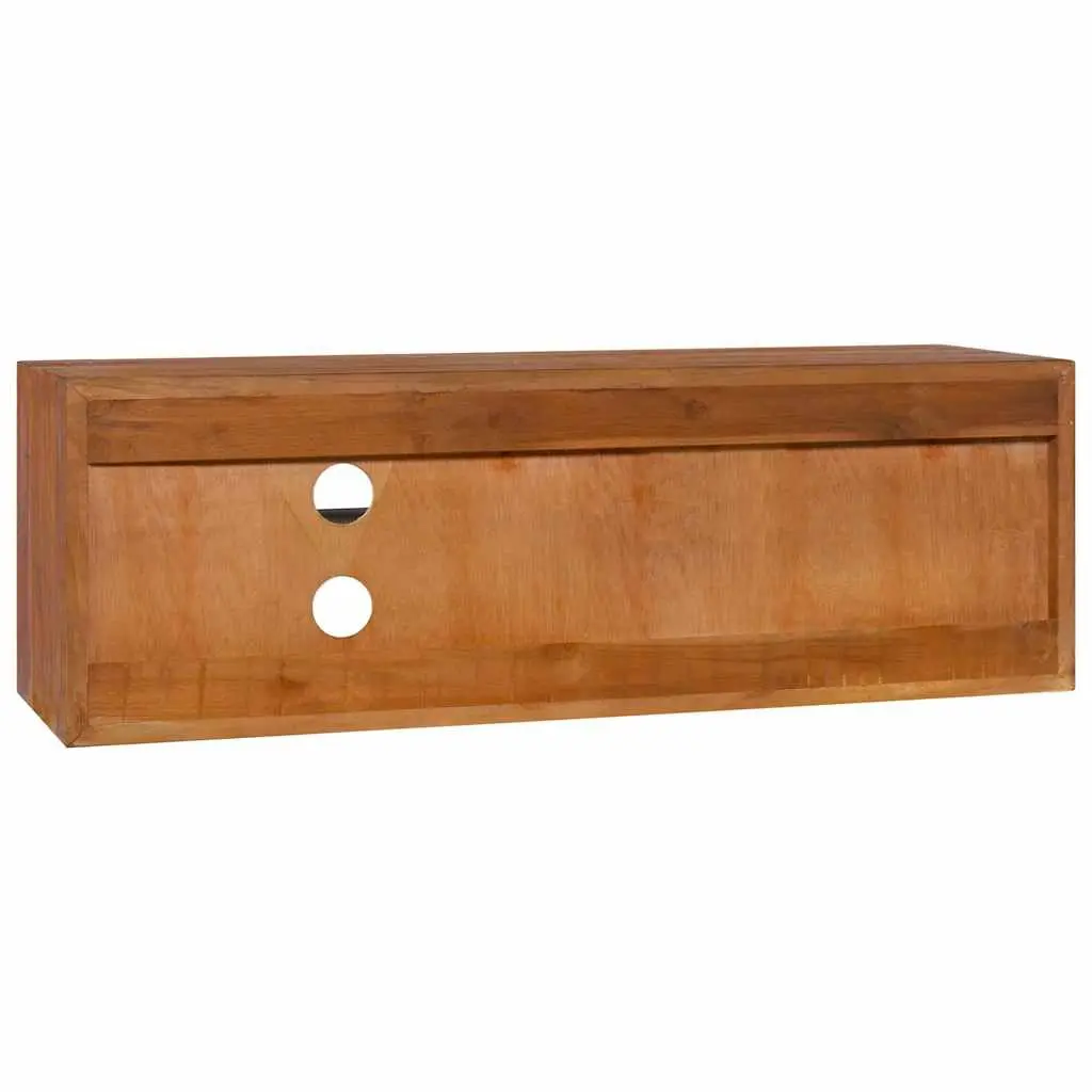 Wall-mounted TV Cabinet Solid Teak Wood 180cm Brown Storage Unit Living Room Furniture