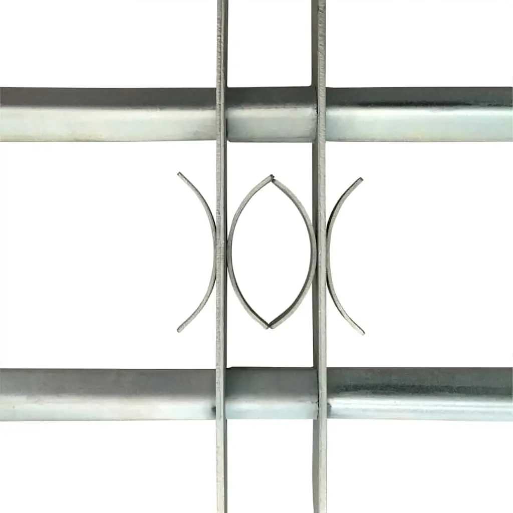 Security Window Grilles Adjustable Galvanised Steel 1000-1500mm Silver 2 Pieces