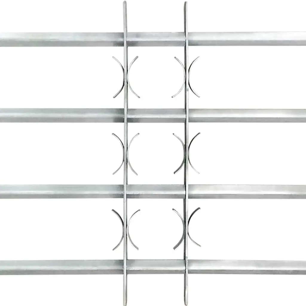 Window Security Grilles 2 pcs Silver 1000-1500 mm