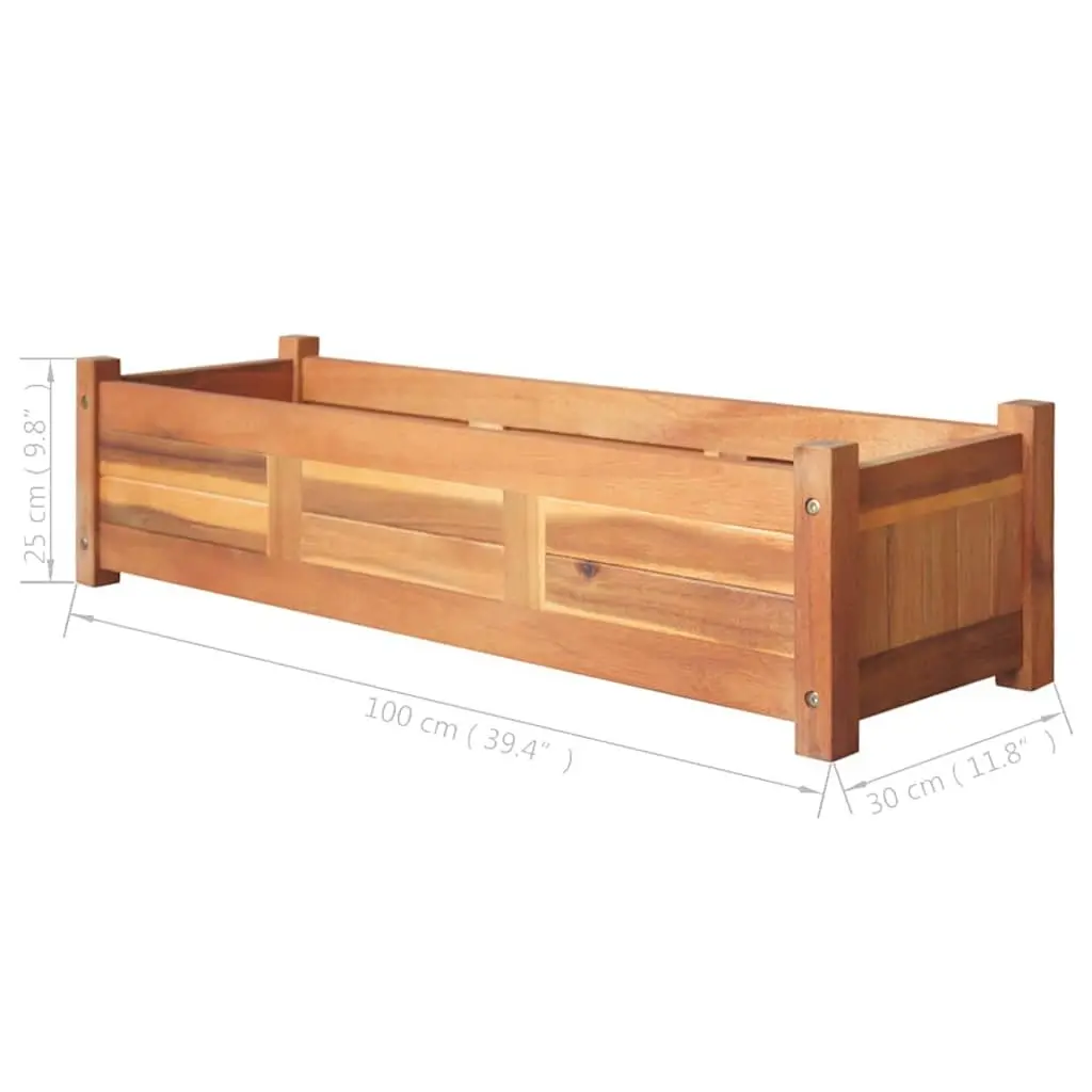 Garden Raised Beds 2 pcs Wooden Planter Box Vegetable Herb Flower Outdoor Deck