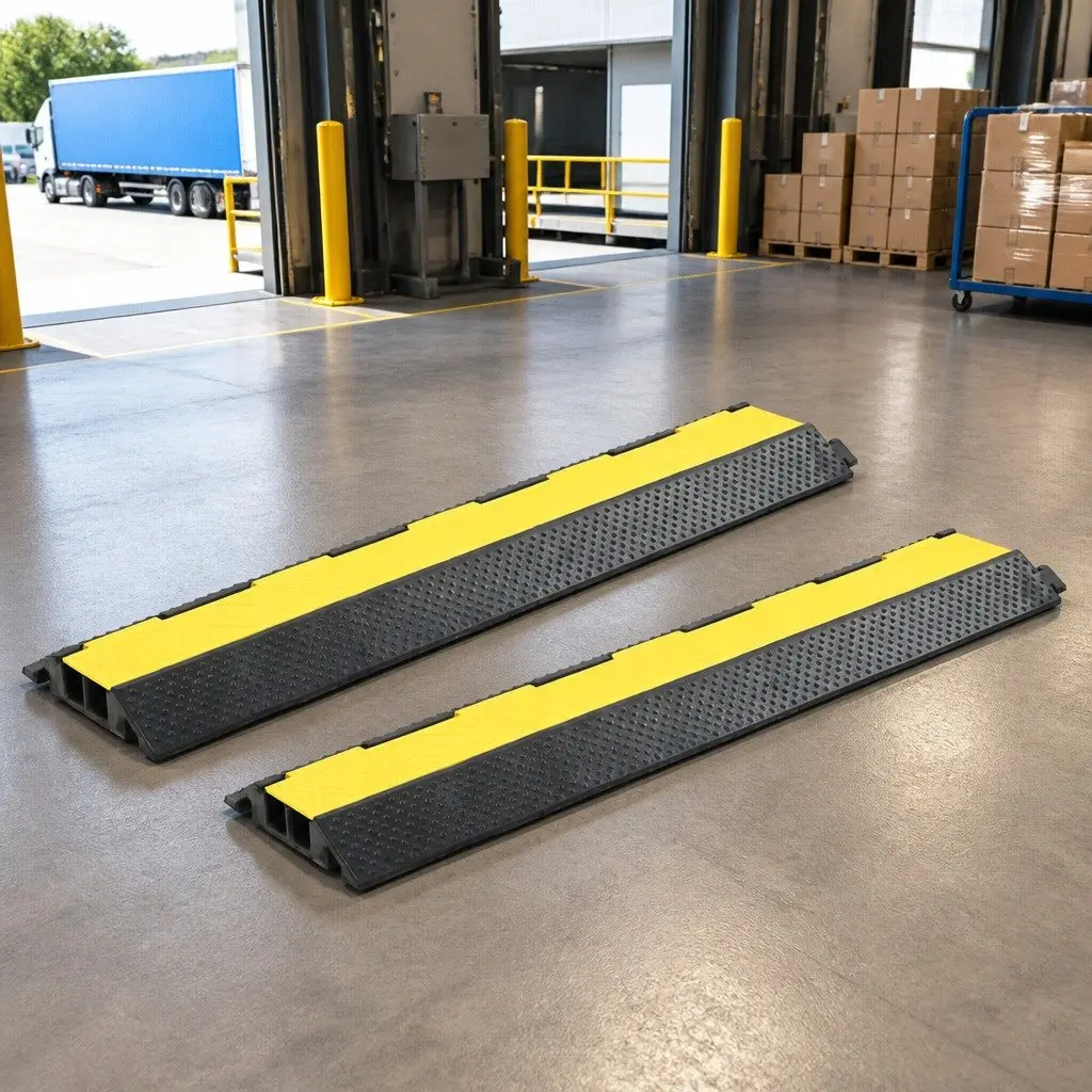 Cable Protector Ramps Rubber 101.5cm Yellow 2 Channels