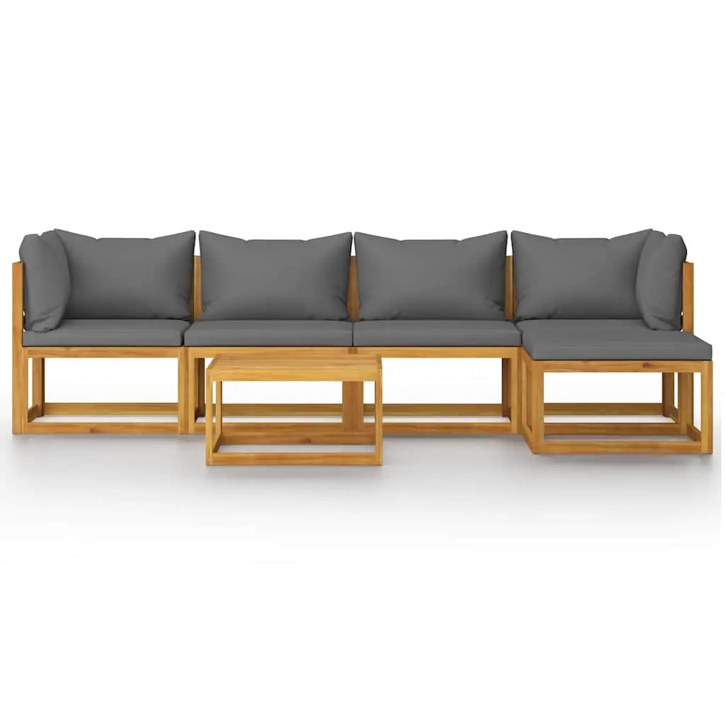 Garden Lounge Set 6 Piece Outdoor Furniture Patio Sofa Coffee Table Grey