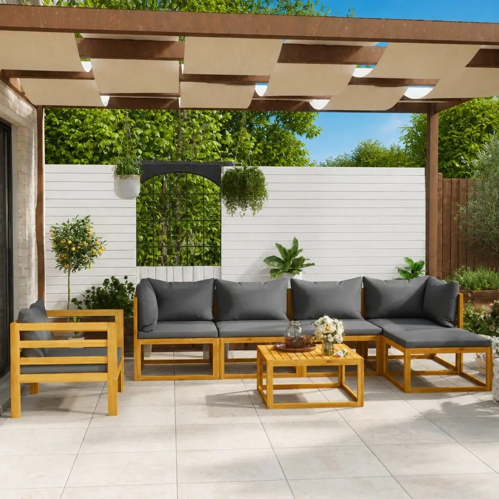 Outdoor Garden Lounge Set 7 Piece with Coffee Table