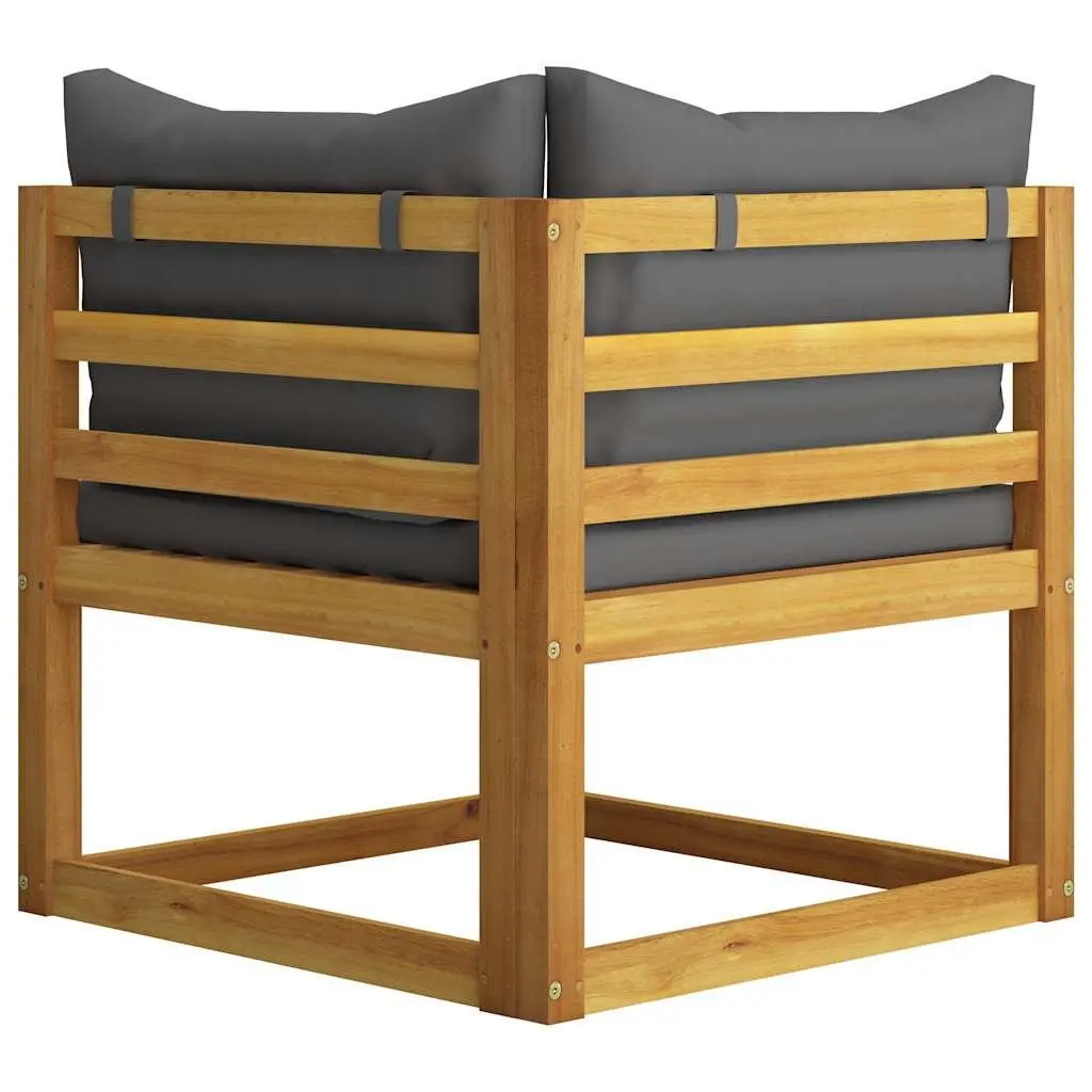 3-Seater Garden Sofa Outdoor Furniture with Cushion Solid Acacia Wood Grey