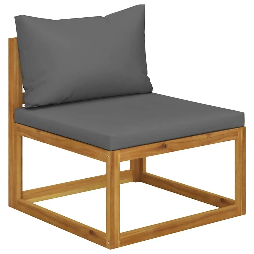3-Seater Garden Sofa Outdoor Furniture with Cushion Solid Acacia Wood Grey