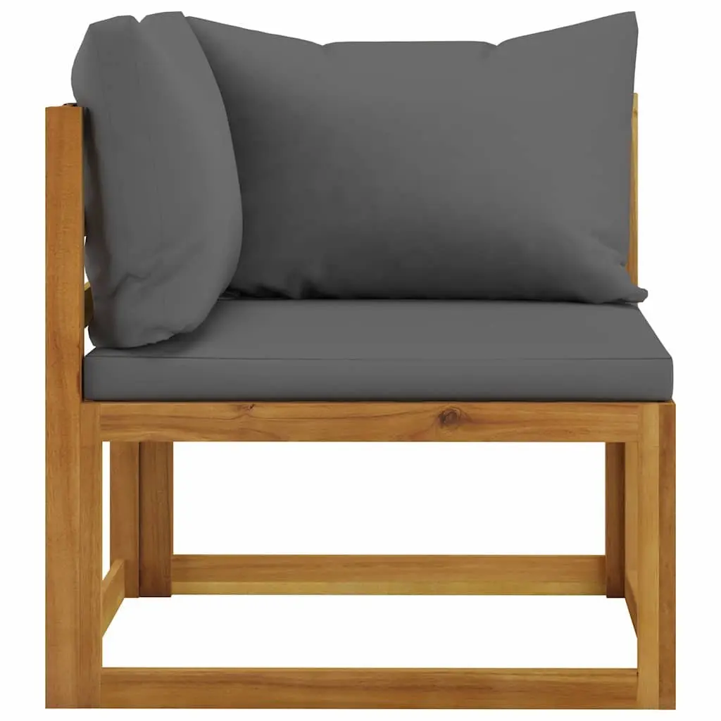 3-Seater Garden Sofa Outdoor Furniture with Cushion Solid Acacia Wood Grey
