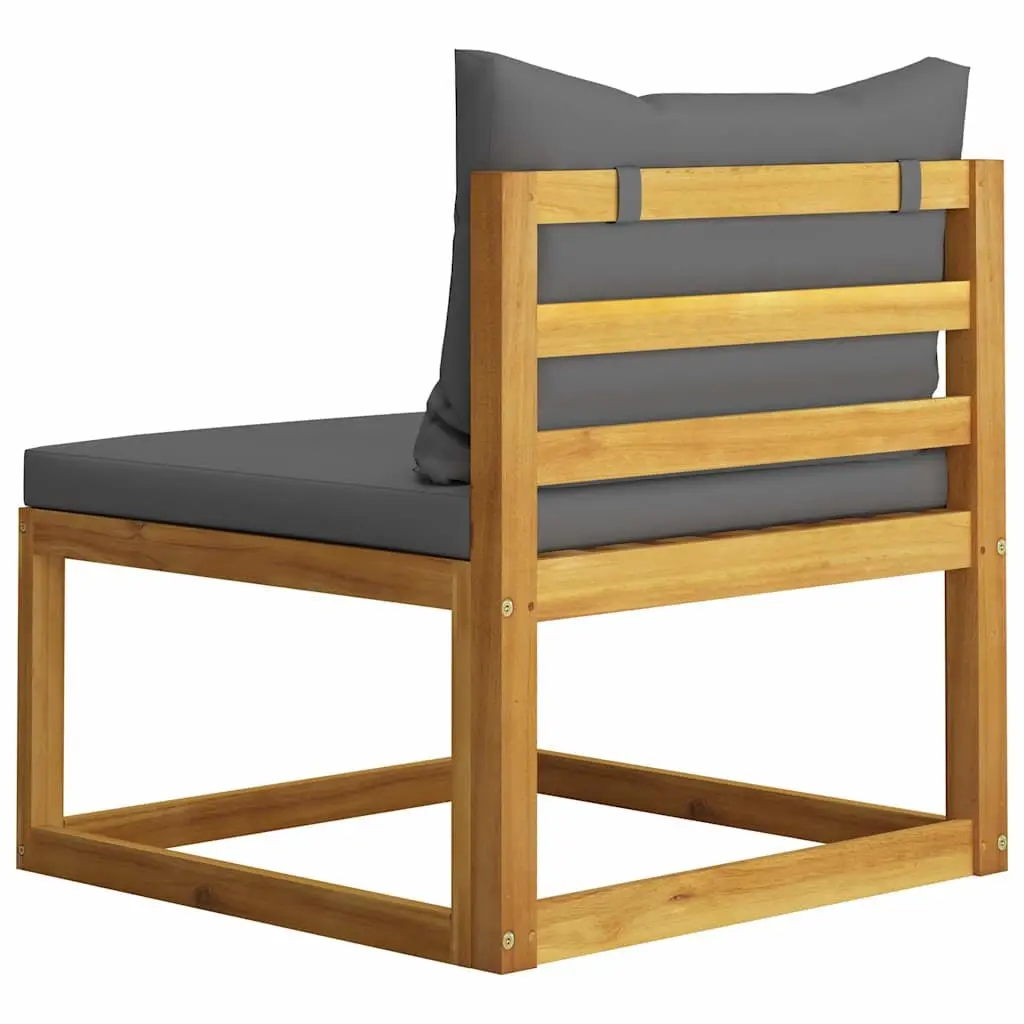 3-Seater Garden Sofa Outdoor Furniture with Cushion Solid Acacia Wood Grey