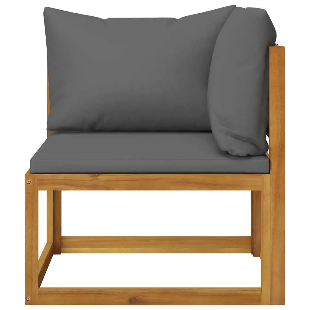 3-Seater Garden Sofa Outdoor Furniture with Cushion Solid Acacia Wood Grey